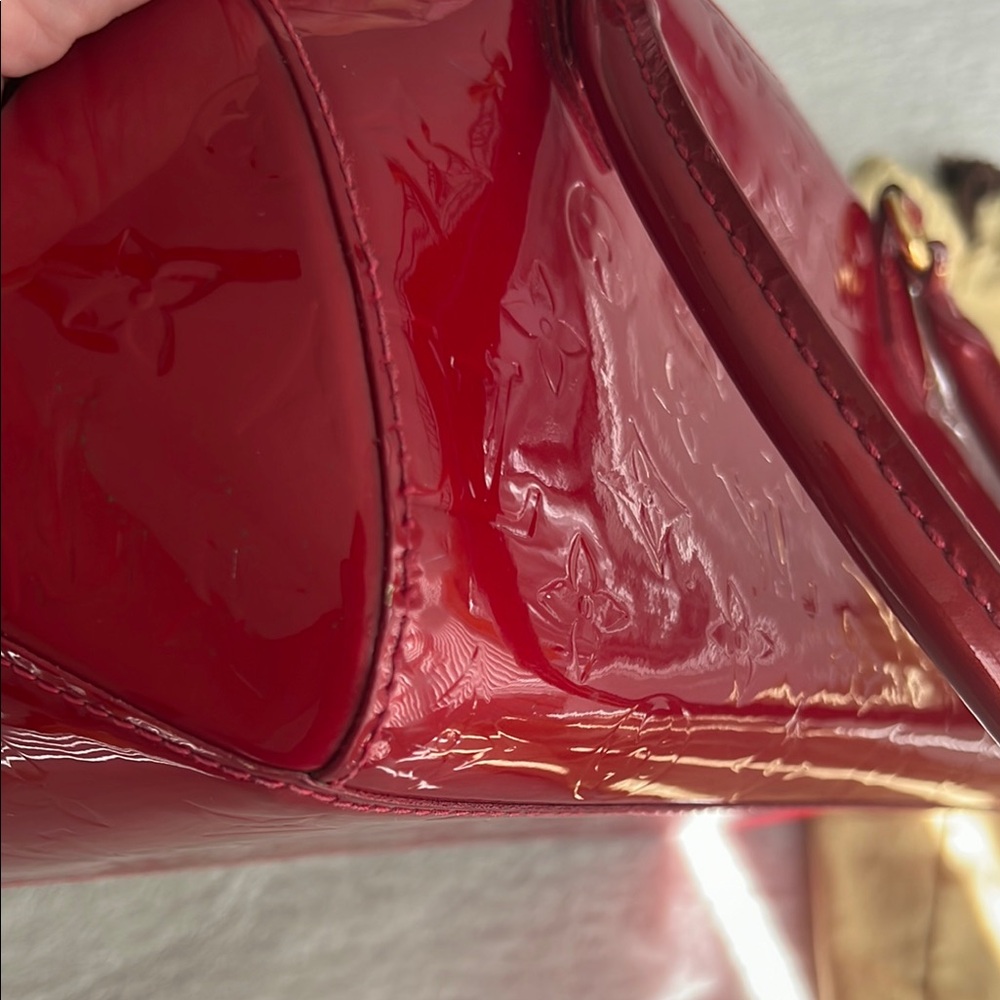Louis Vuitton  Sherwood   Red Satchel with Monogram Embossing and Gold Hardware - Picture 11 of 14